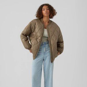 VERO MODA QUILTED JACKET - NWOT - SIZE S - OLIVE GREEN